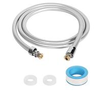 Manguera de Ducha de 2m, Plata Manguera Ducha con Protección Antitorsión, PVC Flexo de Ducha Universal Conexión Estándar de 1/2" para Grifería de Baño