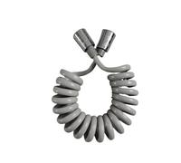Manguera de ducha de baño con resorte de 1,5 m/2 m, cabezal de expansión de línea flexible con resorte gris y negro, manguera de línea for lavabo de ducha de baño(2m Grey,1pc)