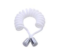 Manguera de ducha de baño, lavadora, pistola rociadora de inodoro, línea telefónica, resorte telescópico, manguera en blanco y negro, suministros de baño(Bianco,150cm)