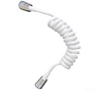 Manguera de ducha de bidé con tapa de cobre de 2 m, manguera de resorte retráctil flexible para rociador de inodoro y accesorio de interfaz de ducha (blanco)