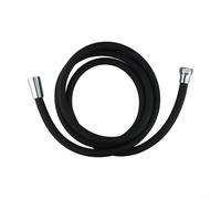 Manguera de ducha de látex de 2 m para flujo de agua de alta presión en instalaciones de baño, compatible con cabezales de ducha estándar (negro-2 m)
