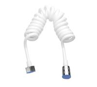 Manguera de ducha de resorte de 1,5/2/3 m, manguera telescópica for grifo, boquilla de bañera, accesorios de baño(Bianco,1.5 meters)