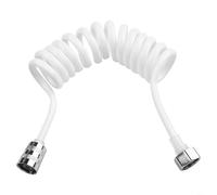 Manguera de ducha de resorte flexible construida para cabezal de ducha de baño, conexión de brazo de pulverización de bidé e integración de válvula de ángulo (blanco 2 m)
