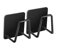 Manguera De Ducha Esponjas cepillo de limpieza autoadhesivo drenaje estante secado ganchos pared organizador cocina accesorios baño soporte almacenamiento(Black-2PCS)