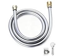 Manguera de ducha extralarga de PVC de 8 m, de 1,2 m a 20 m, duradera, flexible, incluye accesorios de baño a juego, color plateado, ideal para uso doméstico y spa