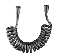 Manguera de ducha flexible en espiral de 1,5 m, 2 m, 3 m y 5 m for inodoro, bidé, tubería de agua, resorte de plomería, cabezal de ducha retráctil flexible.(Dark Grey,150CM)