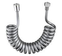 Manguera de ducha flexible retráctil de 5 m, manguera de agua expandible en espiral para cabezal de ducha y bidé G1/2, ajuste universal, diseño de contratación automática gris oscuro
