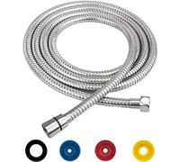 Manguera de Ducha, Flexo Ducha de Acero Inoxidable, Manguera de Ducha con 4 Limitador de Flujo de Aire, Rosca Hembra (G1/2", 2M), Especialmente Flexible y Resistente a la Torsión, plata