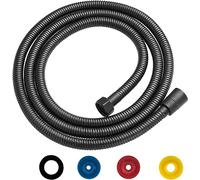 Manguera de Ducha, Flexo Ducha de Acero Inoxidable, Manguera de Ducha con 4 Limitador de Flujo de Aire, Rosca Hembra Especialmente Flexible y Resistente a la Torsión(G1/2", 2M Negro）