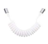 Manguera de Ducha Telescópica con Resorte 3M Blanco, Tubo Flexible Universal de ABS para Grifo de Inodoro, Ducha de Mano y Bidé, Fácil Instalación y Ajuste