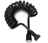Manguera de Ducha Telescópica Flexible 2m, PU y Cobre, Pulverizador Bidé para Baño, Negro, Incluye Repuesto