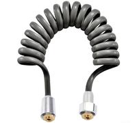 Manguera de ducha telescópica, tubo de resorte retráctil de alto flujo para pulverizador de bidé y grifo, 5 m gris plateado, interfaz G1/2 (C)