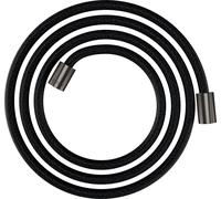 hansgrohe AXOR ShowerSolutions flexo de ducha textil, 2000mm, tuerca cilíndrica en ambos lados, 28291340, Color: Cromo negro cepillado