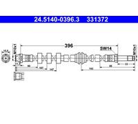 MANGUERA De Freno ATE 24.5140-0396.3 Para AUDI, PORSCHE