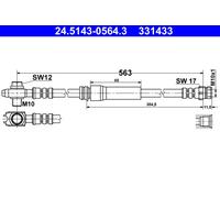 MANGUERA De Freno ATE 24.5143-0564.3 Para AUDI, SEAT, SKODA, VW