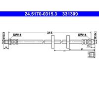 Manguera de freno ATE 24.5170-0315.3 para OE 171 611 701 G - 171 611 701 H