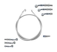 Manguera de Freno hidráulico de 28 Grados, Color Gris Plateado, 400 a 2200mm, línea de tubería de Aceite Dot, Cable Trenzado, Banjo de 10mm(1000mm)