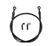 Manguera de freno para motocicleta, línea hidráulica de acero inoxidable con cubierta negra y extremos de aluminio para Chopper Cruiser Bike Custom Kit de actualización del sistema de frenado