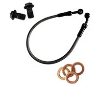 Manguera de freno Racores AN3 M10 0°-45° Para Motocicleta Latiguillos Freno Trenzados Tubo Embrague Hidráulico Aceite Del Cilindro Maestro Motocross Dirt Pit Bike Accesorios(1700mm)