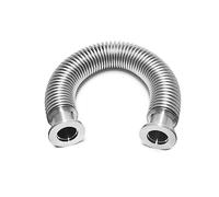 Manguera de fuelle corrugado de metal con brida ISO-KF, construcción de acero inoxidable para aplicaciones industriales