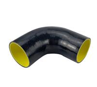 manguera de intercooler 63mm 90 grados Coude silicona Tuyau Turbo D'admission Bleu Et Jaune/noir Et Jaune apto para PQY-SH9025-QY Líneas y mangueras de presión(Black)