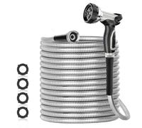 Manguera de jard n SPECILITE de acero inoxidable 304 de 60 m, resistente, con boquillas para exteriores, flexible, resistente a las torceduras y