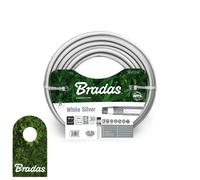 Bradas WWS1/250 5359 - Manguera de jardín (1/2", 50 m, resistente a torsiones, resistente a la torsión), color blanco y plateado