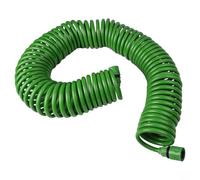 Manguera de jardín con conectores de plástico, tubo de riego de retroceso para césped al aire libre y plantas de interior, manguera flexible en espiral verde disponible en longitudes de 7,5 m, 10 m