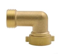 Manguera de jardín de 3/4 pulgadas, conector de codo de latón de 90 grados con geometría de estrella intermitente para soportar un flujo de agua suave y longevidad de la manguera