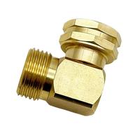 Manguera de jardín de cobre con conector de codo giratorio de 90 grados en forma de L, adaptador giratorio para manguera de jardín al aire libre, fácil de instalar, accesorios de tubería a prueba de