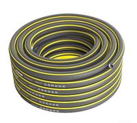 Manguera de jardín de PVC de polietileno de 5 metros, flexible, ligera, con conector roscado estándar para lavado de coches, riego de flores, limpieza de patio, color gris