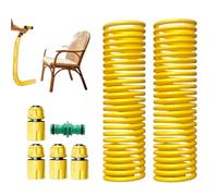 Manguera De Jardín En Espiral - Kit De Manguera De Lavado De Autos De Alta Presión | Retracción Automática | Tubo Retráctil Con Múltiples Patrones De Pulverización Con Diseño Accionado Por Resorte | A