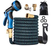 Manguera de jardín expandible de 4 capas de látex, flexible con 10 funciones de pulverización, Goma de Riego, Manguera para Grifo (50 ft)