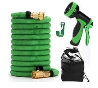 Manguera de jardín expandible de 75 m, ligera, flexible y duradera, con accesorios de latón macizo de 3/4 pulgadas para facilitar el riego y tareas de jardinería