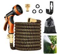 Manguera de jardín expandible de 75 pies, manguera mágica expandible flexible con pistola de pulverización de 10 funciones, conector de látex de 3 capas y latón macizo, manguera de agua flexible sin