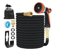 Manguera de Jardin Extensible 30M (3x10M), Mangueras Jardin con Pistola Rociadora de 10 Funciones Manguera Flexible y Ligera para Lavado de Coche, Jardín, Lavar la Mascota