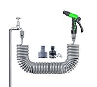Manguera de jardín extensible de 15 m, núcleo de látex duradero de 3 capas con conectores de latón, flexible, ligera, resistente a los rayos UV, sin enredos, para jardinería, lavado de coches y