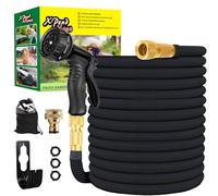 Manguera de jardín flexible de 22,5 m/30 m, manguera de agua flexible extensible con 10 funciones de pulverización, adaptadores rápidos y soporte de pared, adaptador para 1/2' 3/4 pulgadas y soporte