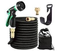 Manguera de jardín flexible de 60 m con boquilla de pulverización de 8 funciones