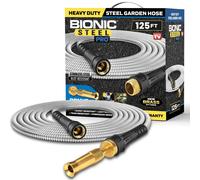 Manguera de jardn Bionic Steel Pro de 125 pies con boquilla Manguera de agua de metal de acero inoxidable 304 Manguera flexible de 125 pies Sin