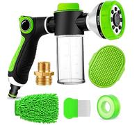 Manguera de lavado de perros 2 en 1 con dispensador de jabón, 8 modos de pulverización, ideal para lavado de coches y ducha de mascotas