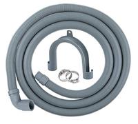 Manguera de Lavadora 2.5m, ilauke Tubo Desague Lavadora con 2 Abrazaderas y 1 Soporte de U para Lavadoras Flexibles, Kit de de Extensión Manguera Universal de Repuesto para Lavadora y Lavavajillas