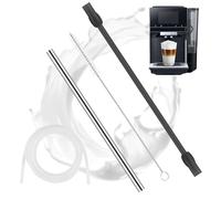 Manguera de leche de acero inoxidable compatible con la serie Eq6, duradero, de acero inoxidable, juego de cepillo de limpieza para cafetera Siemens EQ6 Series Bosch Veroaroma