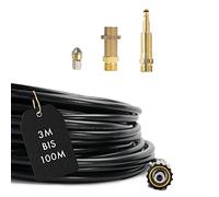 Manguera de limpieza de tuberías (7 piezas) para Kärcher Kränzle NILFISK ALTO WAP HD HDS conexión 1/8" AG : M22 x 1,5 IG & adaptador de bayoneta & adaptador KEW & 2x toberas & Quick Connect