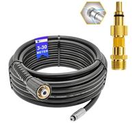 Manguera de limpieza de tuberías de 10 metros, para limpiador de alta presión M22 x 1,5, manguera de desatascador compatible con Karcher, etc.