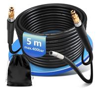Manguera de limpieza de tuberías de 5 m, 3 capas de aramida trenzado + poliuretano + PE, 400 bar, 60 °C, juego de limpieza de tuberías adecuado para Kränzle Kärcher K2 K3 K4 K5 K6 K7 limpiador de alta