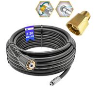 Manguera de limpieza de tuberías de 5 metros, rata de canal, para limpiador de alta presión M22 x 1,5, manguera de desatascador compatible con Kärcher Kränzle Nilfisk, etc. (boquilla giratoria y