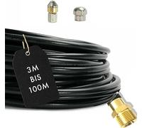 Manguera de limpieza de tuberías para/compatible con Kränzle con M22 x 1,5 AG incluye 2 boquillas de rata de canal (15 metros)