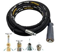 Manguera de limpieza de tuberías para Kärcher Kränzle HD HDS TR22, rosca interior, 220 bar, 150 °C, DN6, incluye 4 boquillas de acero inoxidable, juego de limpiador de tuberías para limpiador de alta