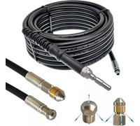 Manguera de limpieza de tuberías para Kränzle DN10 K1050 serie X, boquilla de desagüe, rata de alcantarillado, juego de limpieza flexible (set - rígido y giratorio, 30 metros)